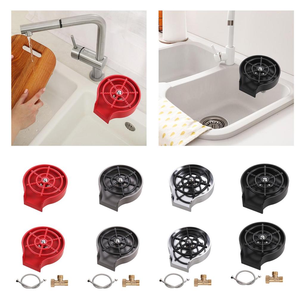 Crystal Clear Glass Cup Rinser for Home and Bar