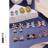Flower Butterfly Stud Earrings Fashion Earrings Premium Color Design Earrings Enamel Color Drip Oil Premium Summer New Women