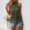 Top Senza Maniche in Pizzo con Scollo all'Americana Estate 2024 - Stile Europeo e Americano, Abbigliamento Femminile Fresco Artistico