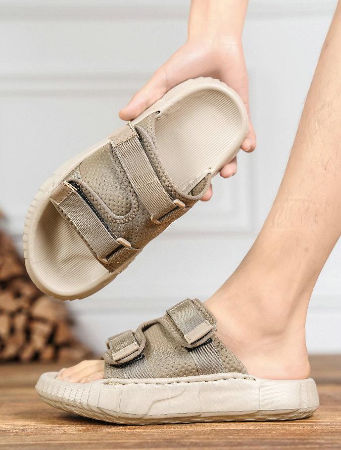 Men's Mesh Casual Slippers Summer Outdoor Sports Lightweight Thick Soled Men's Water Wading Beach Slippers Men Shoes