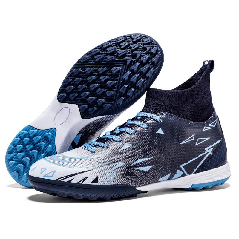 High-Top Football Shoes Tf Broken Nails Artificial Turf Ag Nails Leather Feet Men And Women Children And Adolescents Training Shoes