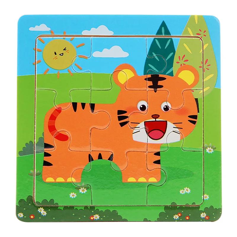 3D Puzzles Cartoon Animals Montessori Game Children Cognitive Jigsaw Puzzle Infant Playthings Educational Toys Ideal for Toddler