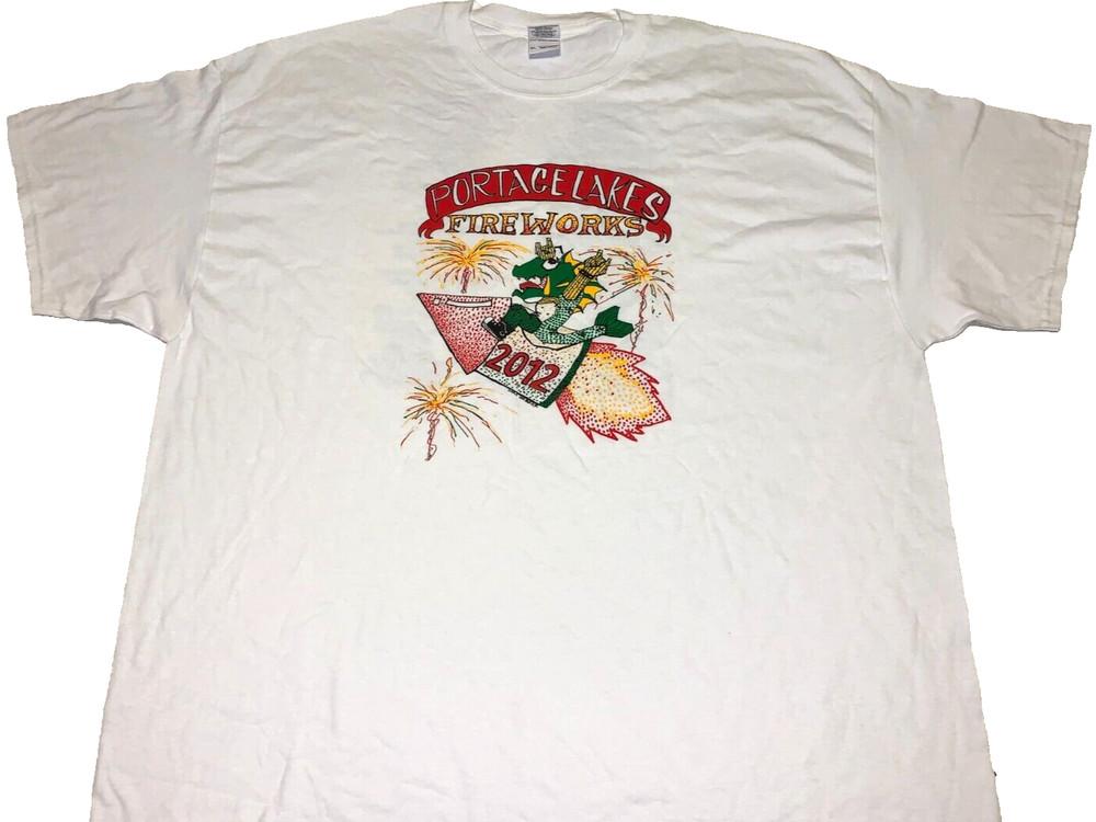 

Rare Vintage 2012 Portage Lakes Akron Ohio Fireworks Event T-Shirt New! 3XL 3X Unisex T-Shirt XL