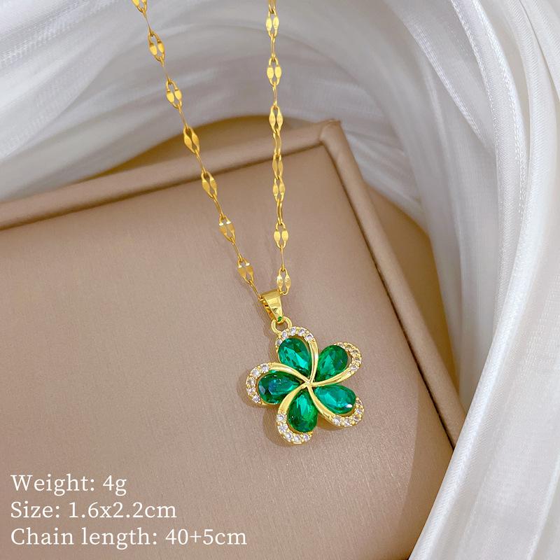 Plain Ring Love Furnace Real Gold Cold Necklace Female Collarbone Chain With Jewelry