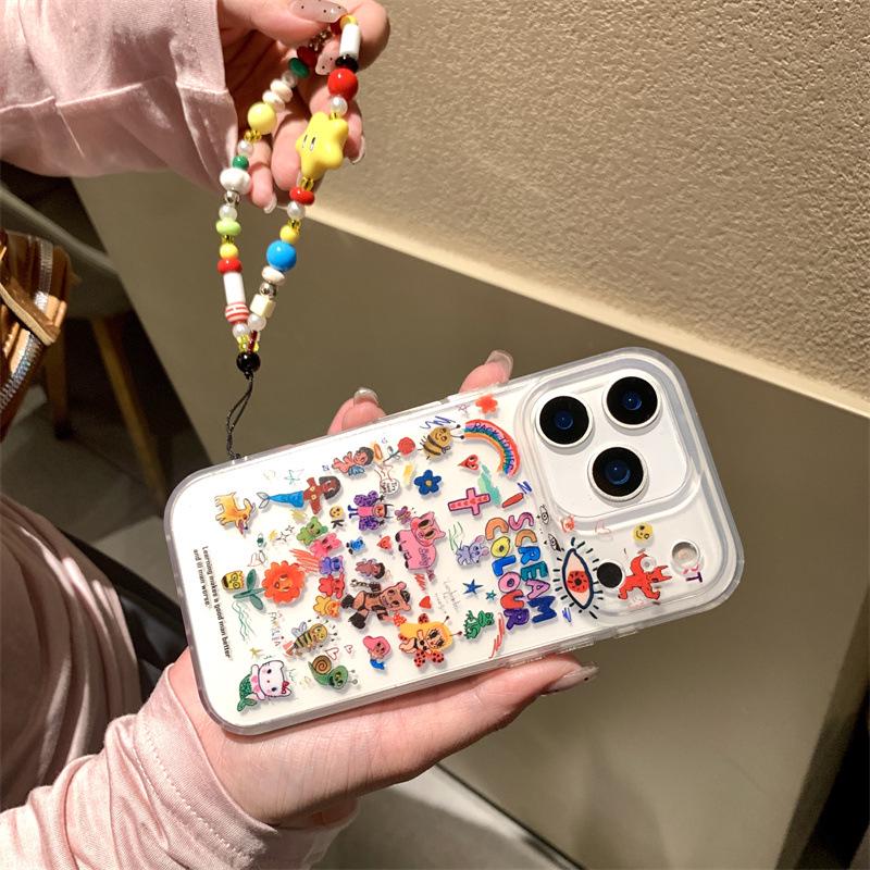 Abstract Graffiti Chain Phone Case for iPhone 17/16 Pro Max/15/14