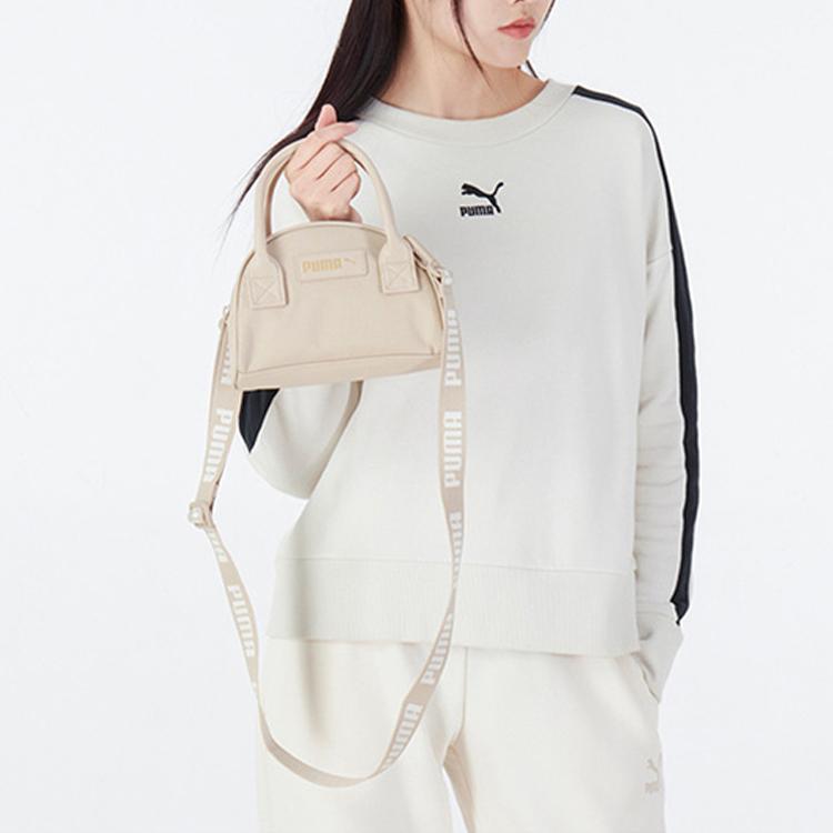 Puma Front Metal Logo Print Splicing Element Full Print Shoulder Strap Fabric And Synthetic Leather Tote Shoulder Crossbody Bag Women bags 078742-02