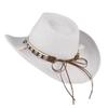 Polyester Sturdy And Durable Cowboy Straw Hat Outdoor Adventures Natural Straw Shell Hat Beach Cap