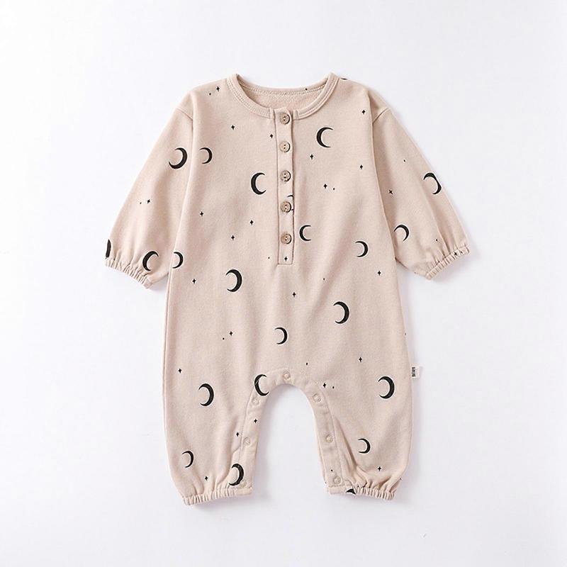 Trendy Newborn Baby Clothes Fashionable Print Jumpsuit Daily Bodysuit Cotton Infant Sleepwear for Toddlers 0-24 Months 66-90