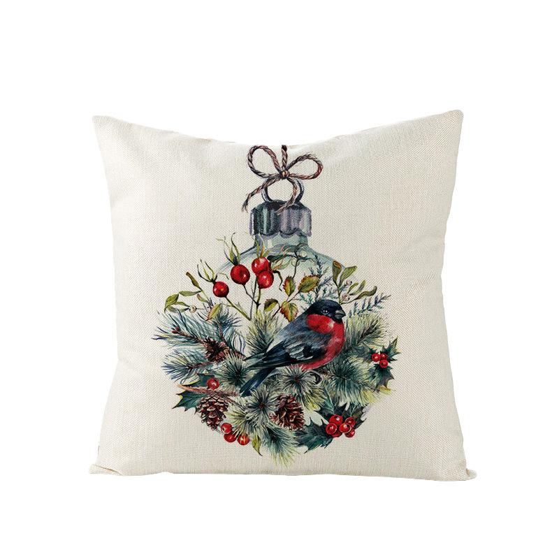 New Christmas Throw Pillow Cover Home Sofa Living Room Linen Bedside Cushion Cushion Cover Print