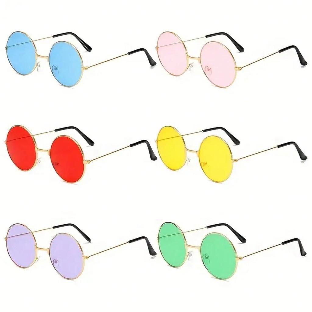 Retro Round Sunglasses Colorful Round Frame Glasses Color Sunglasses Lens
