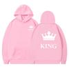 Women's Crown Print Loose Hoodie - Thickened Autumn/Winter Pullover