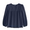 Women's Color Loose Round Neck Plus Size Shirt