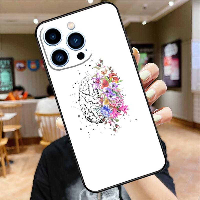 

Чехол Anatomy Brain для iPhone 16 15 14 13 12 11 Pro Max Mini 7 8 Plus X XS Max XR Полная защита iPhone 13
