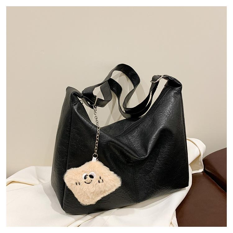 Soft Faux Leather Crossbody Bag for Women Vintage Style Tote Bucket Handbag Large Capacity