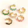 Yuedane Gold Plated Clip Earrings For Women Multicolor Zircon C Shape Ear Cuff Clipn No Piercing Earring Fashion Jewelry