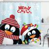 Rideau de douche de Noël, Boules Style Vintage Design Célébration Saison Hivernale Thème Merveilleux Flocons de neige, Tissu Tissu Salle de bain