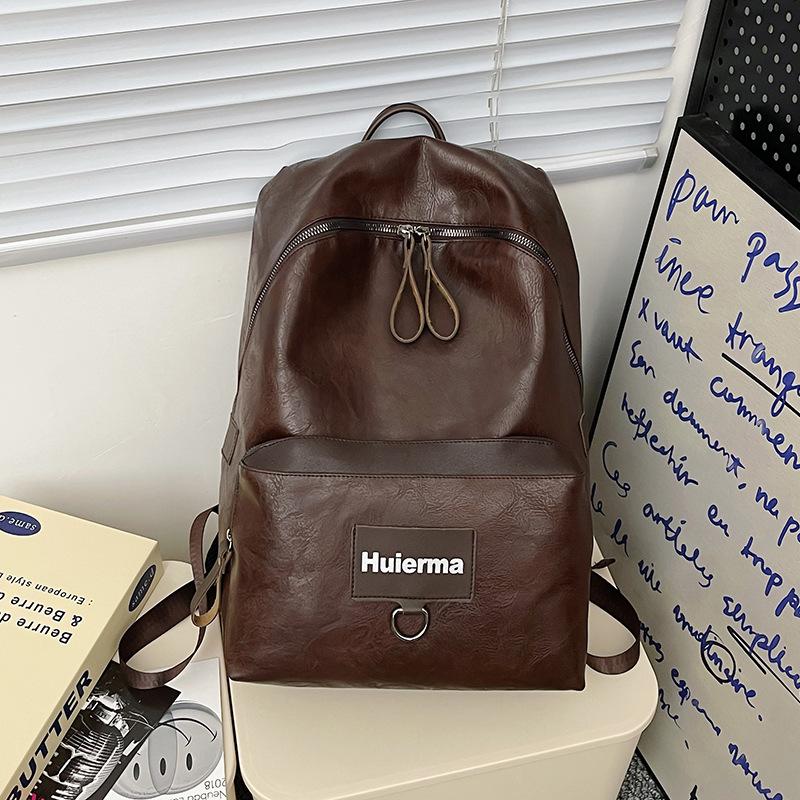 

Чоловічий і жіночий поліуретановий рюкзак великої місткості, легкий туристичний рюкзак, модний крутий і універсальний, шкільний рюкзак для студентів коледжу коричневий