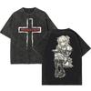 2026 New Japanese Misa Amane Graphic Tshirt Oversized Washed High Quality Oversized Unisex Washed Retro Fashion Hot Product Top
