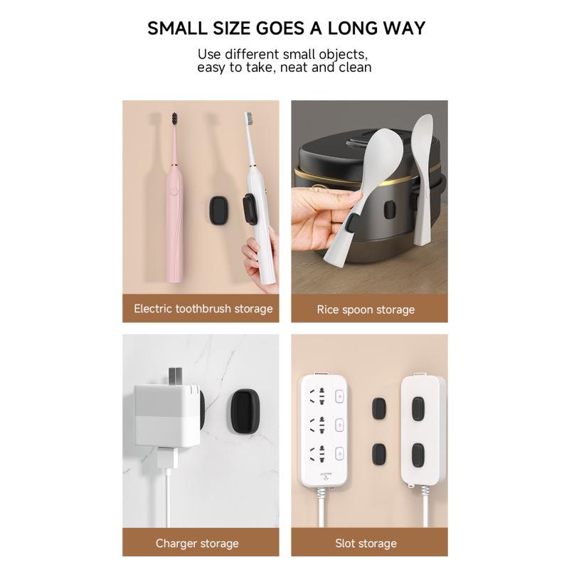 Magnetic Wall Mount with Buckle Hook for Power Strip Storage: Hole-Free Installation