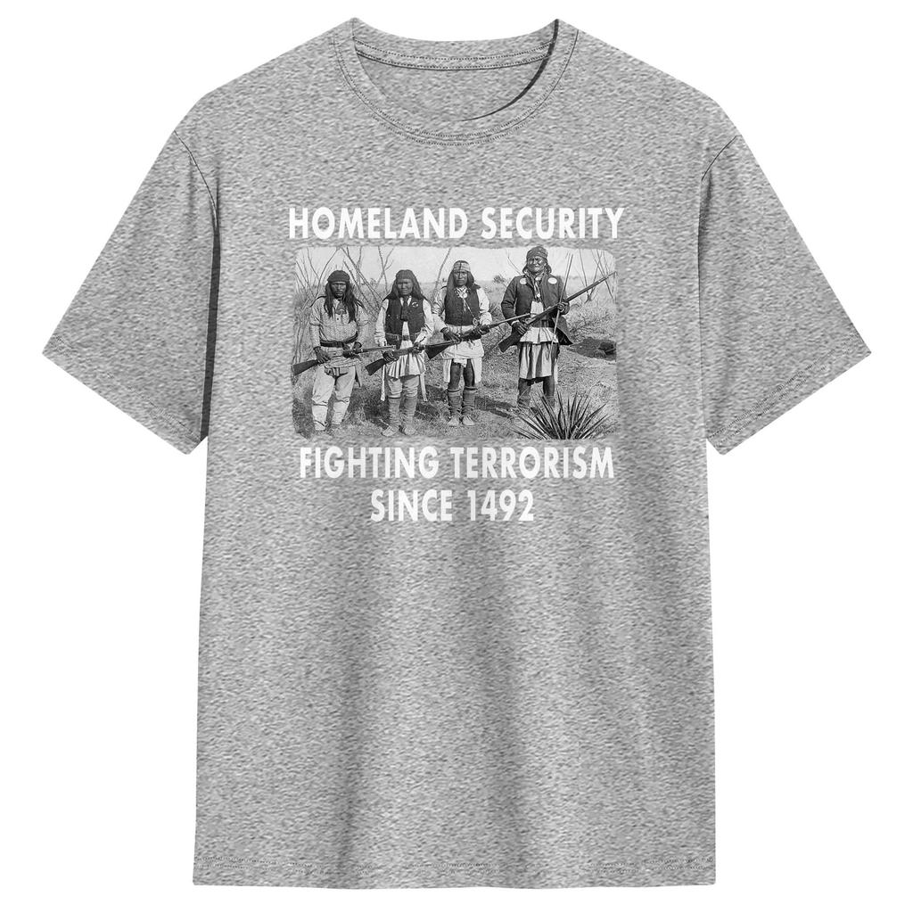 Unisex Womens TShirt Homeland Security Fighting Terrorism T Shirts Harajuku Summer Tee Shirt Streetwear Cotton Clothing Gift