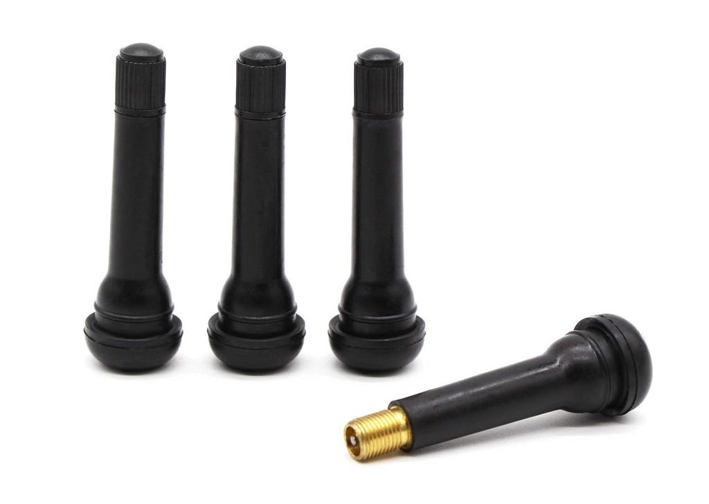 ACCRETION TR418 Black Rubber Snap-in Tire Valve Stem (Set of 4)
