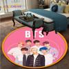 Kpop Bangtan Boys Round Carpets for Living Room Rugs Soft Flannel Floor Area Rug Bedroom Carpet Mat for Children Kitchen Rug