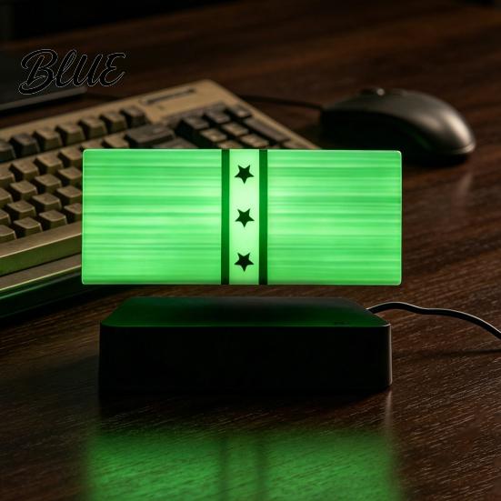 Neuartige schwebende Geschenklampe Geld magnetische Levitation Bargeld 360 Grad drehendes Schreibtischornament mit 3-Farben-/grünem Licht für Büro-Spielzimmer-Dekoration