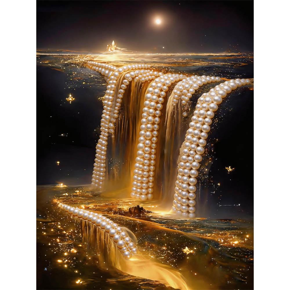 

Наборы для творчества Звездная река и водопад с жемчугом DIY 40x50 см Наборы для жемчужной живописи без рамки для взрослых Идея подарка Декор для стены дома 30x40cm