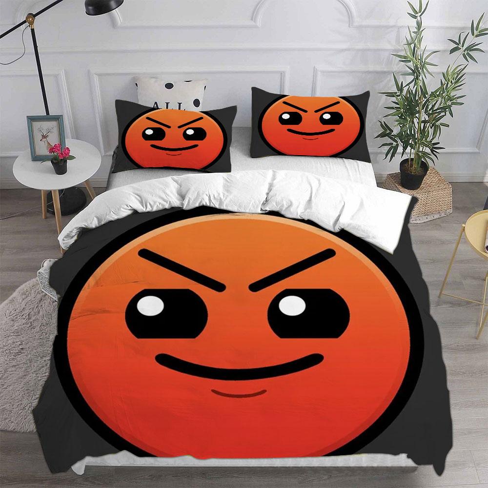 Geometry Dash Bedding Sets Comforter Quilt Bed Cover Duvet Cover Pillow Case 2-3 Pieces Sets Kids Adult Size
