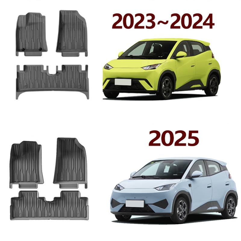LHD Car Floor Mat For BYD Dolphin Surf Mini Seagull 2023 2024 2025 TPE Waterproof Foot Pad Liner Carpet Rug Interior Accessories