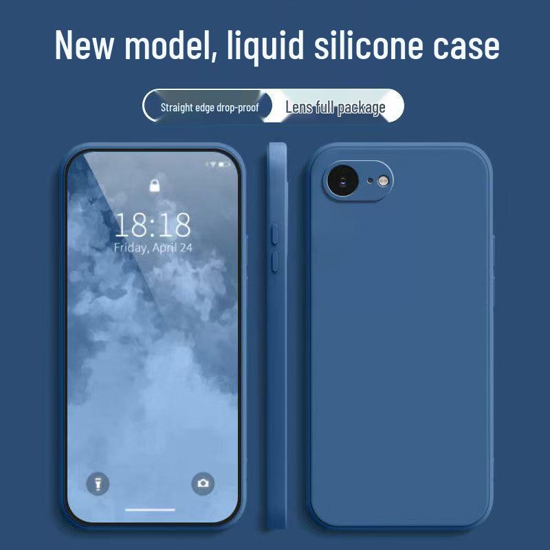 Apple 17e Liquid Silicone Full-Coverage Drop-Proof Protective Phone Case - Solid Color, Skin-Friendly, 5G Compatible, Simple Style Apple 17e глубокий синий