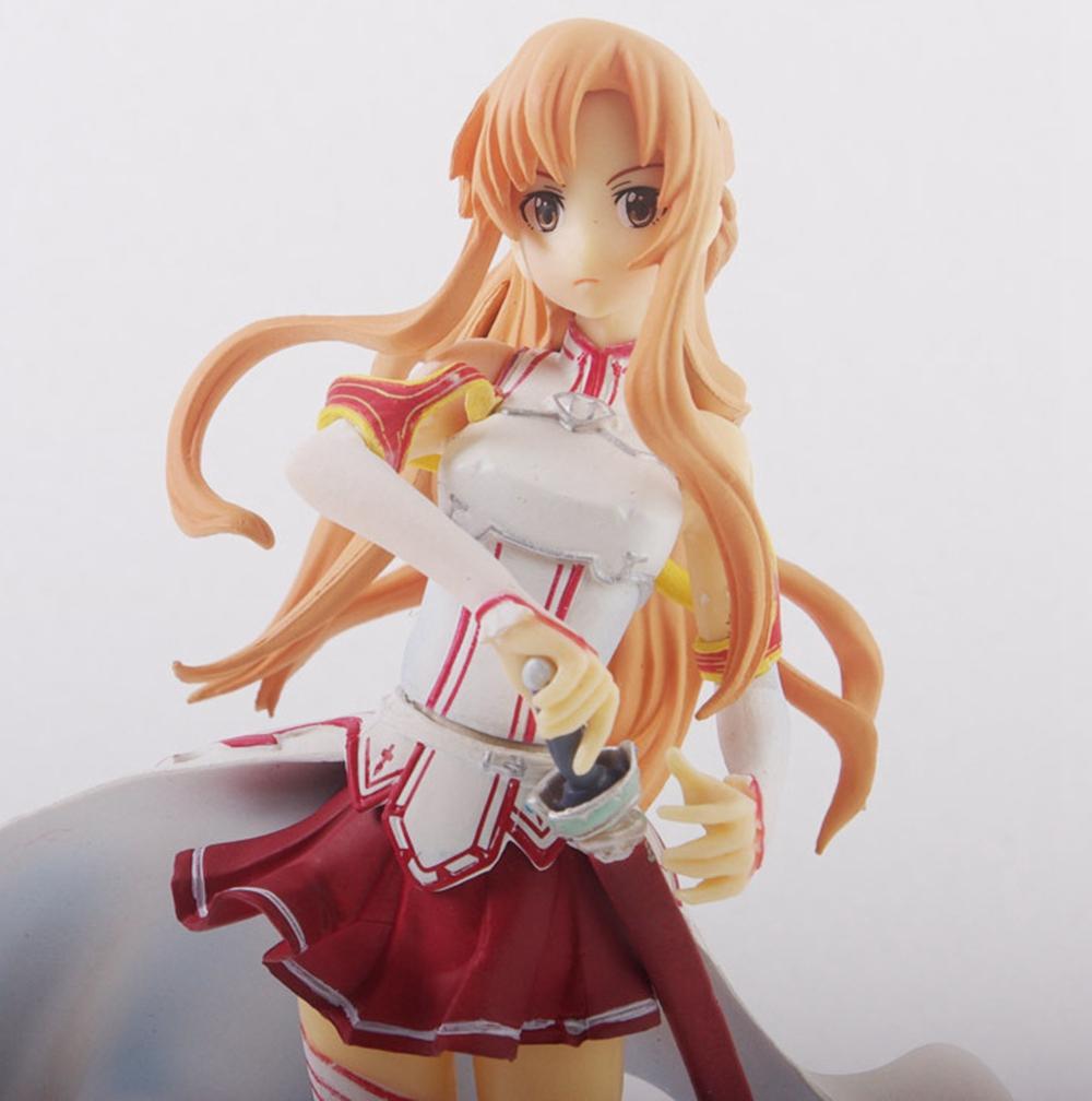 16CM Anime Sword Art Online Asuna Figur Blutliga Ritter Zeichenpose Modell Spielzeug Geschenk Sammlung Actionfigur PVC Puppe