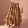 Maillard Irregular Suede Midi Skirt 2025: New High-Waist Slimming Draped Hem Skirt