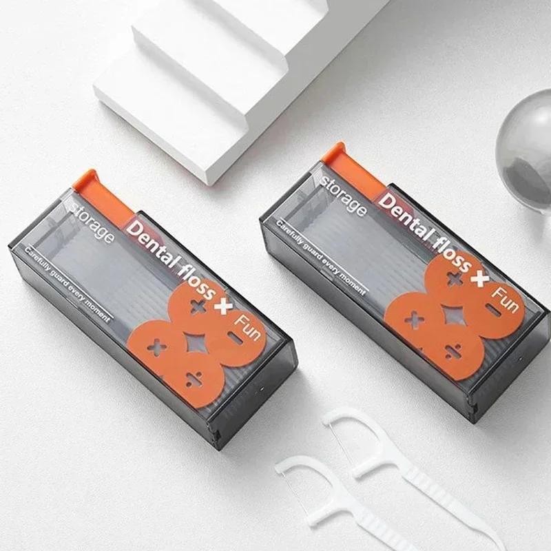 The portable press type dental floss dispensing box includes 10 dental floss automatic pop-up organizers for oral care