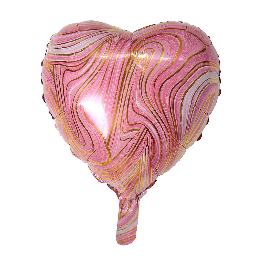 18inch Agate Love Peach Heart Balloons Birthday Wedding Party Decoration Colorful Cloud Pattern Pentagram Aluminum Foil Balloon
