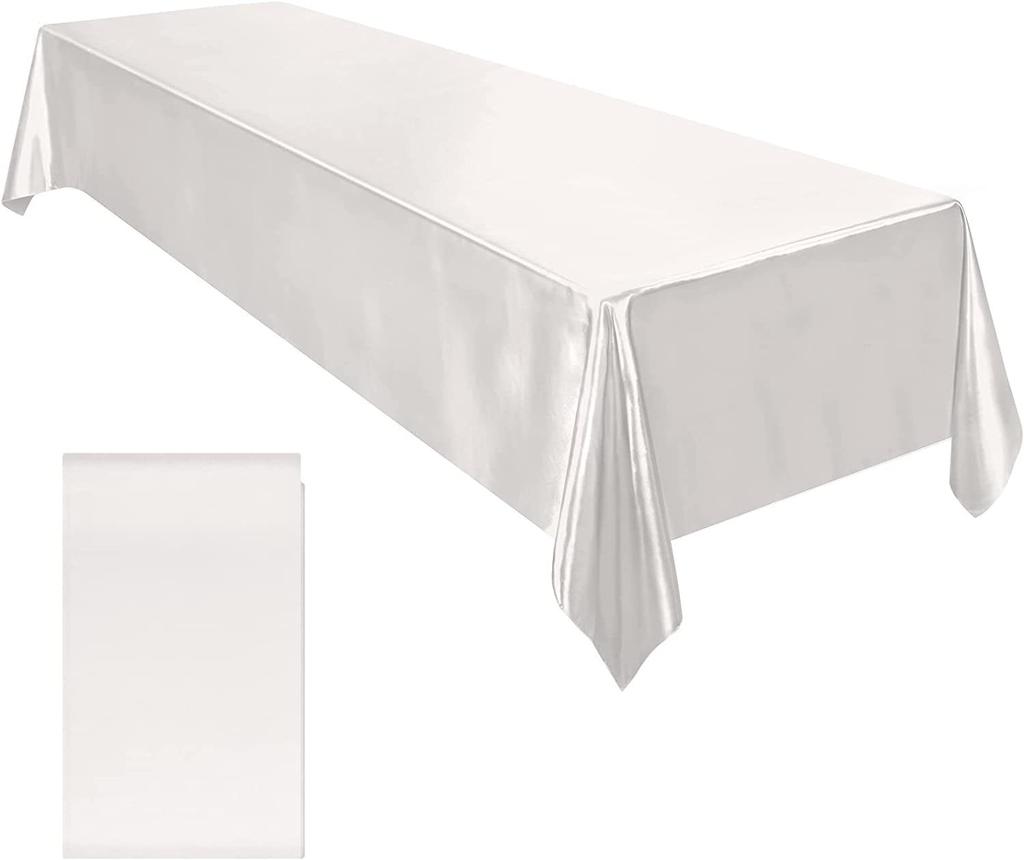Solid Color Satin Tablecloth High-Density Locking Edge Wedding Restaurant Home Desktop Decorative Tablecloth