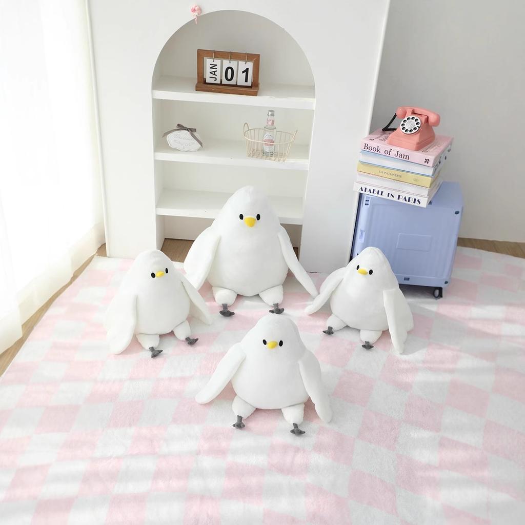 Cute Soft White Little Pigeon Doll Plush Toy Pigeon Doll Children Soothing Doll Birthday Gift