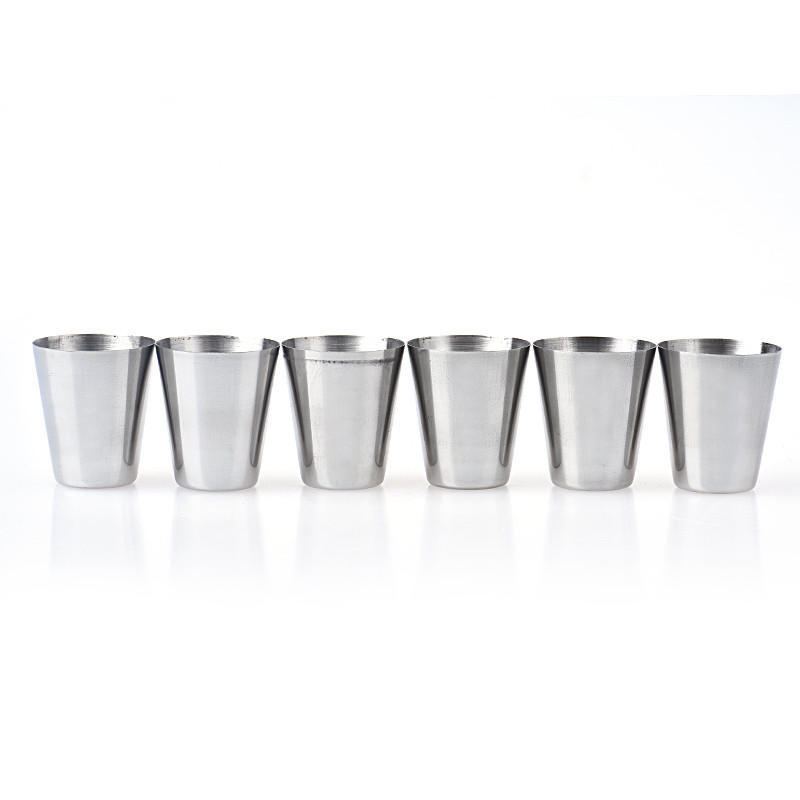 Set Di 4 Tazze In Acciaio Inox 304 Impilabili, Doppia Parete Isolante, Per Campeggio, Viaggi E Uso Quotidiano, Argento