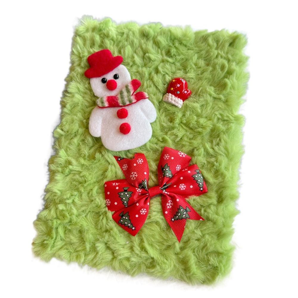 Cartoon Horizontal Line Handbook Soft Journal Notebook Christmas Plush Notebook  For Children