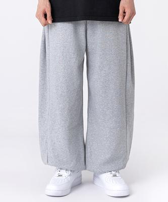 UNDEROFF Side Pleated Wide Balloon Jogger Sweatpants 5 Colors Gray