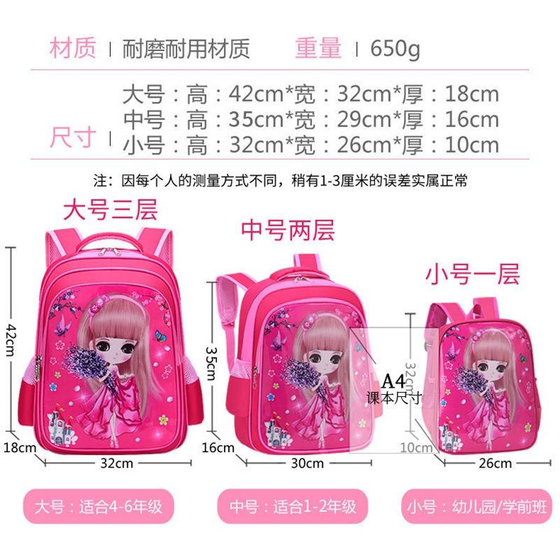 New primary school schoolbag cartoon cute princess series children's schoolbag burden reduction backpack