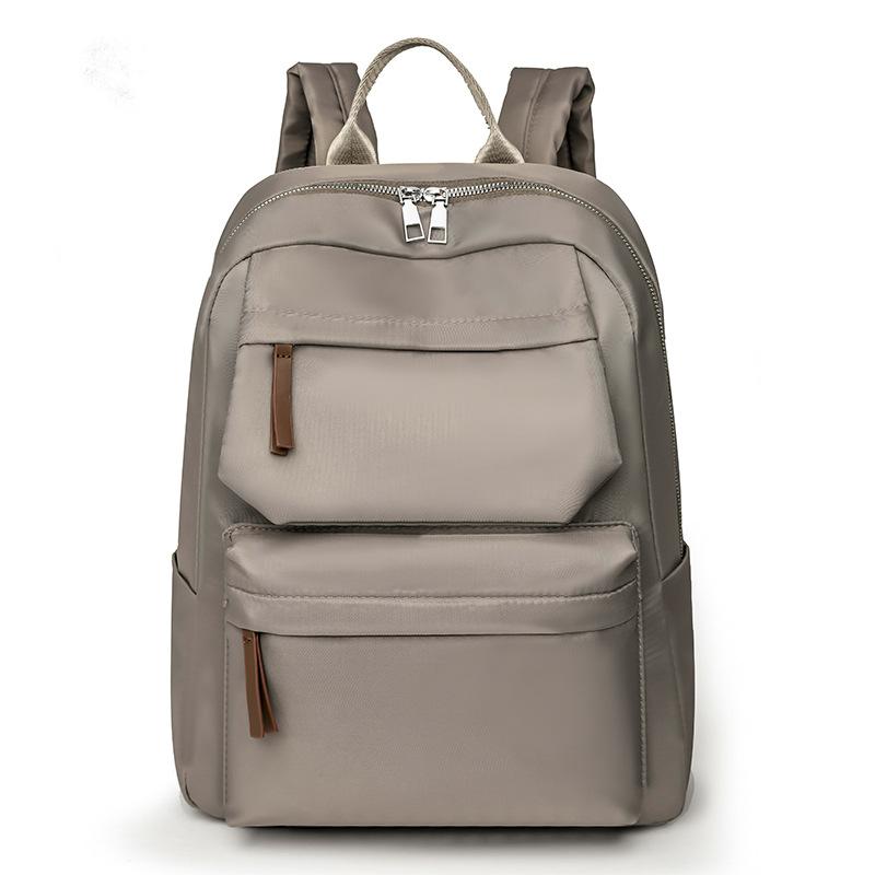 New Women's Backpack Lightweight Large-capacity Storage Travel Backpack Solid Color Student Schoolbag