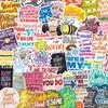 50pcs Motivational English Slogan Graffiti Stickers for DIY Notebooks & Luggage