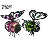 Automatic Dusk To Dawn Lights 2Pcs Solar Hanging Bee Lanterns, Waterproof Decorative Garden Lights, Cute Metal Yard Ornaments Insect Night for