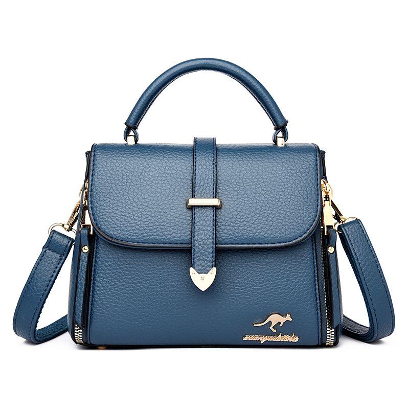 

Women s Bag 2025 New Handbag Genuine Leather Messenger Bag Light Luxury Niche High Sense Shoulder Bag Women Large Capacity Blue [Collection plus purchase priority delivery]]