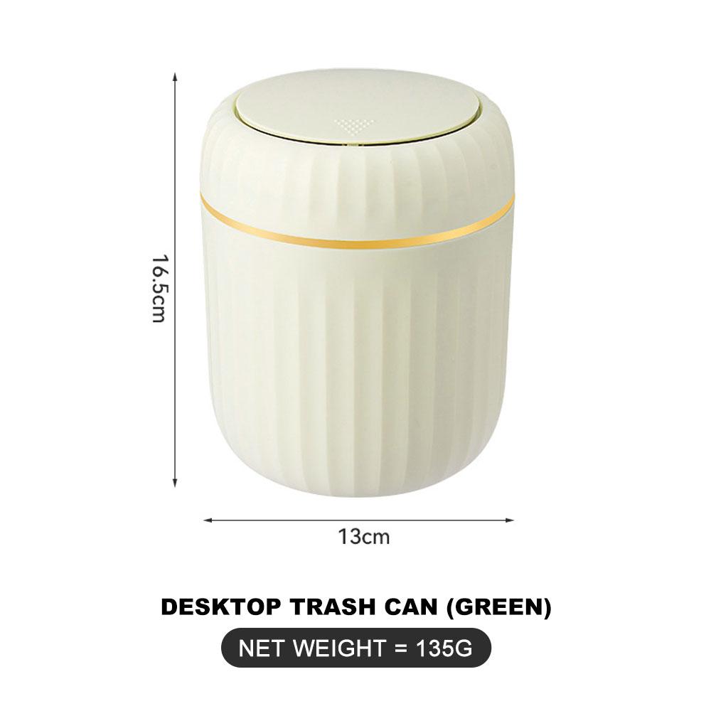 

Легкая роскошная мини-корзина для мусора с крышкой-прессом для туалетного столика в ванной, туалетного столика, внутреннего шкафа, мусорного ведра для шкафа зелёный