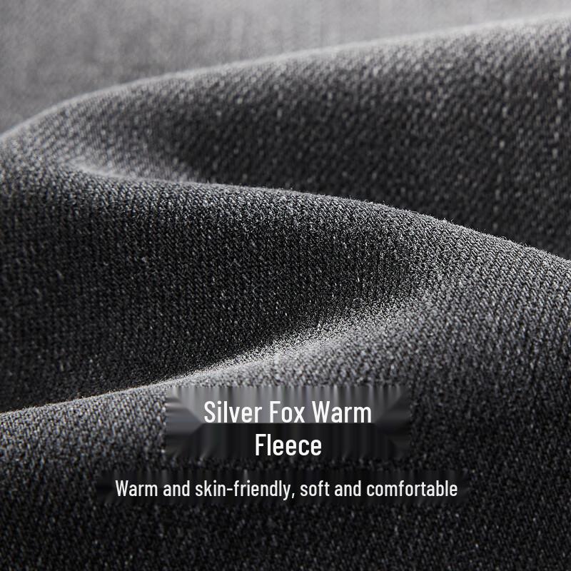 Cabbeen Men's Black Bull D9 Silver Fox Fleece Lined Jeans