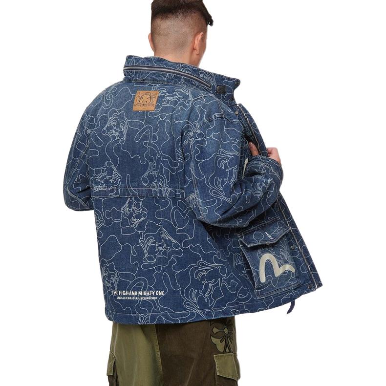 Evisu Camouflage Casual Outdoor Trendy Stand Collar Jacket Men jackets 2EAHTM1DJ201XXDQ