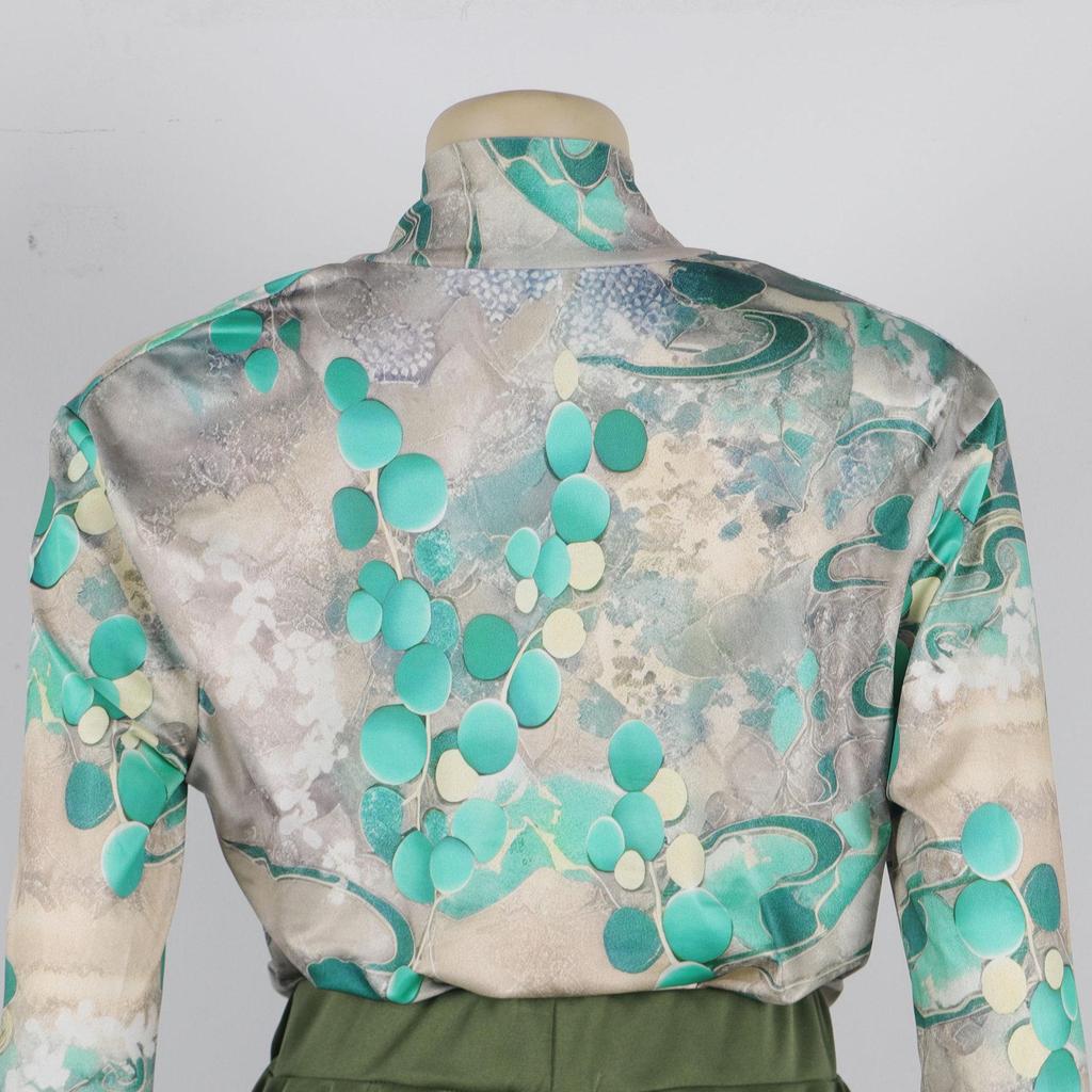 European & American V-neck Shirt and Wide-leg Pants Set