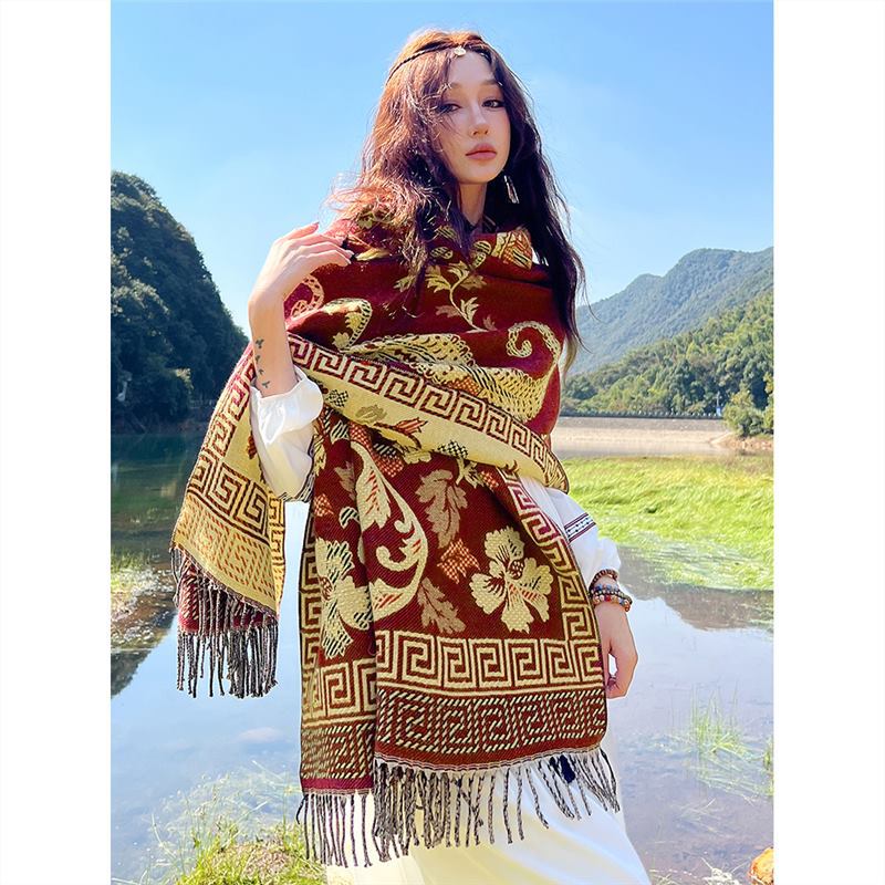 Skin Friendly And Breathable Warm And Versatile Home, Autumn And Winter Women'S Travel Shawl, Thick Cloak, Air Conditioning Blanket
